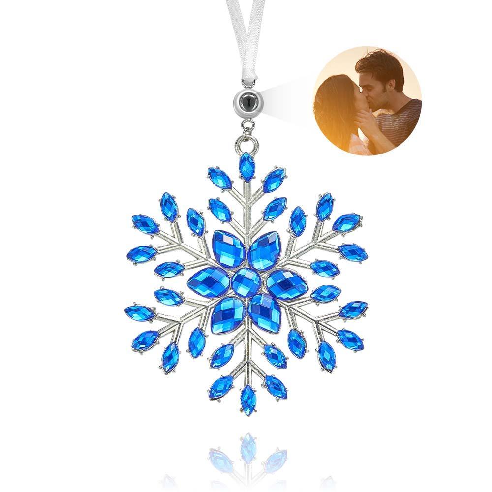 Personalized Photo Projection Ornaments Snowflake Shape Ornaments Multi-color Christmas Gifts For Family - soufeelau