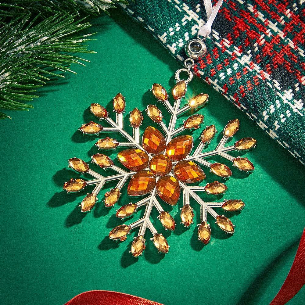 Personalized Photo Projection Ornaments Snowflake Shape Ornaments Multi-color Christmas Gifts For Family - soufeelau