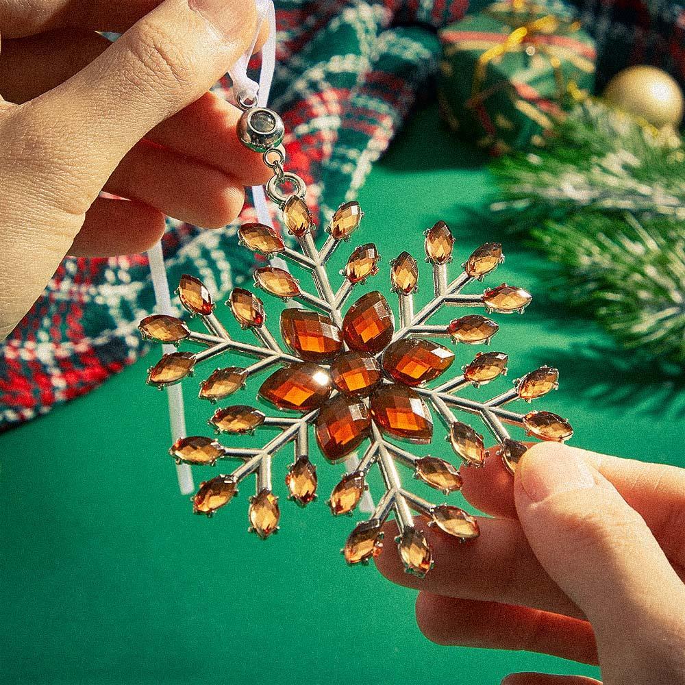 Personalized Photo Projection Ornaments Snowflake Shape Ornaments Multi-color Christmas Gifts For Family - soufeelau