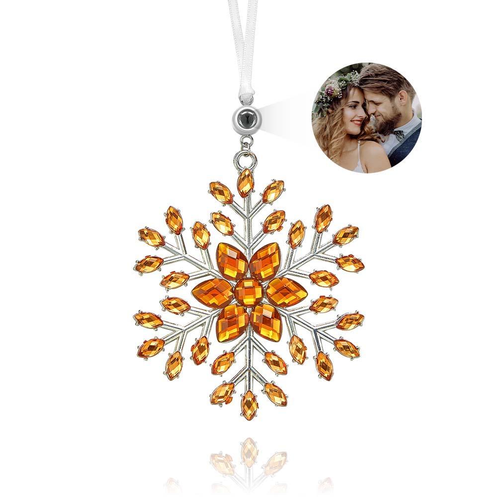 Personalized Photo Projection Ornaments Snowflake Shape Ornaments Multi-color Christmas Gifts For Family - soufeelau