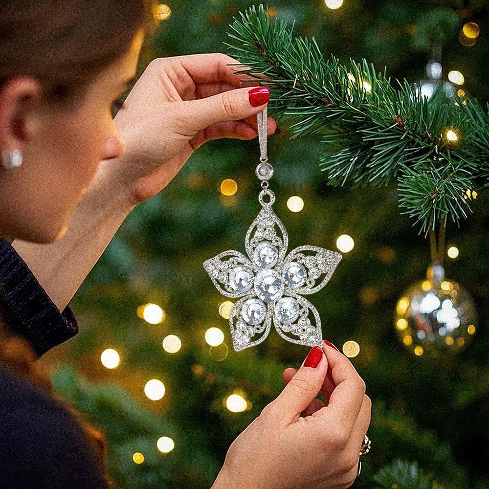 Personalized Photo Projection Ornaments Flower Ornaments Christmas Gifts For Family - soufeelau