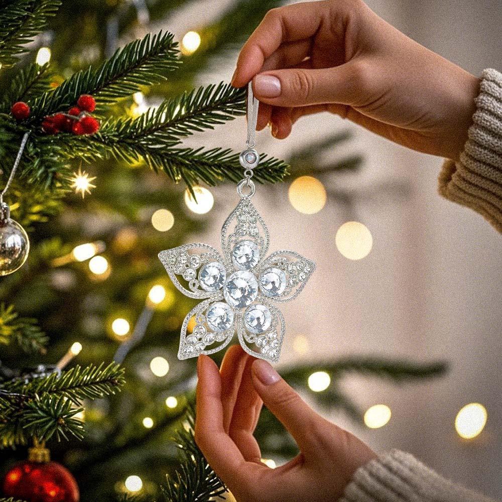 Personalized Photo Projection Ornaments Flower Ornaments Christmas Gifts For Family - soufeelau