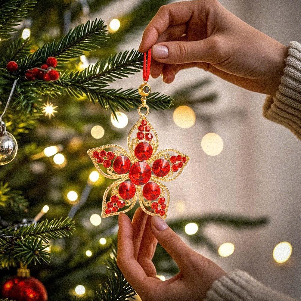 Personalized Photo Projection Ornaments Flower Ornaments Christmas Gifts For Family - soufeelau