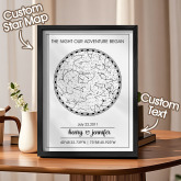Custom Star Map for Specific Date Art Print Personalized Star Map Night Sky Constellation Anniversary Gifts for Men Unique Gift for Weddings, Girlfriends, Boyfriends, Engagements