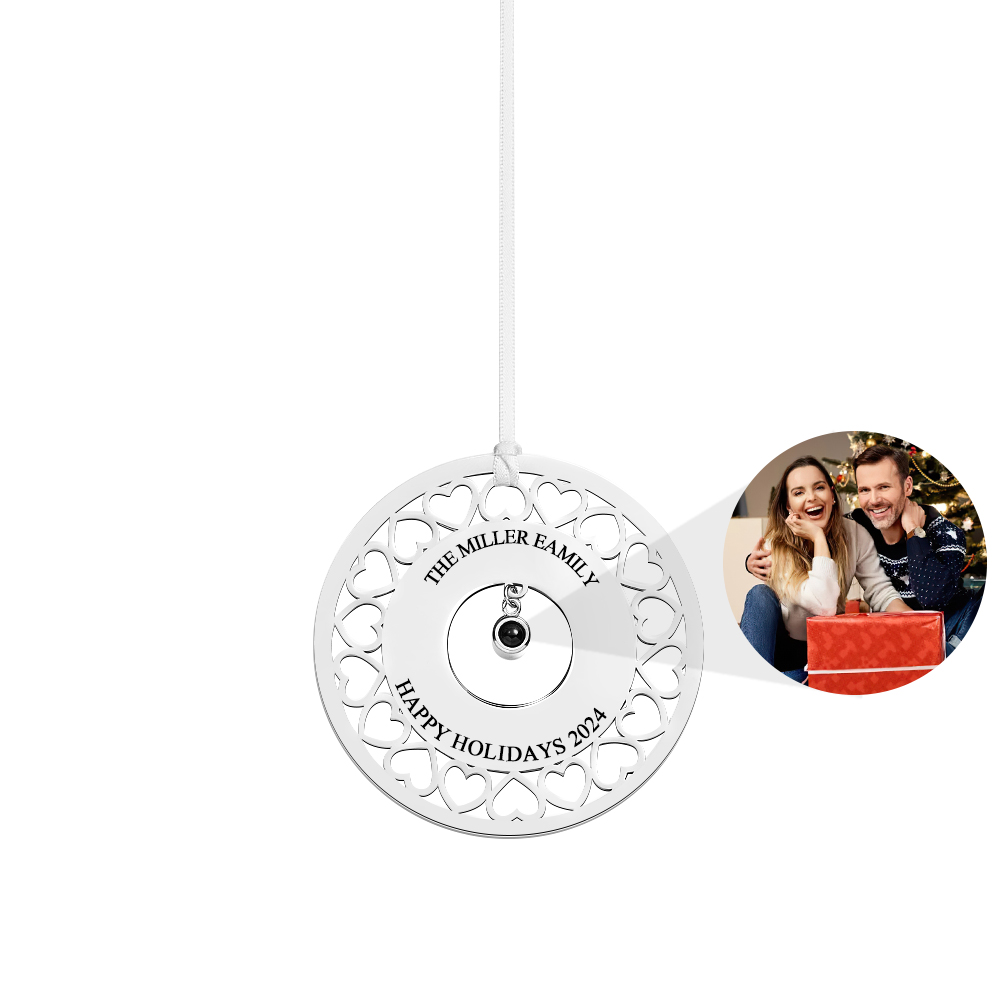 Personalized Photo Projection Ornaments Custom Photo and Text Ornaments Christmas Tree Decoration Ornaments for Christmas Gifts - soufeelau