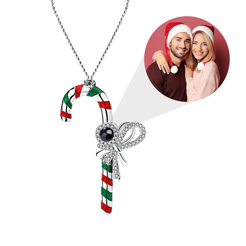 Personalized Photo Projection Ornaments Christmas Candy Cane Christmas Gifts - soufeelau