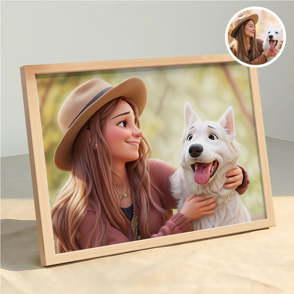 Christmas Gifts for Pet Lover Personalized Cartoon Portrait Photo Frame - soufeelau