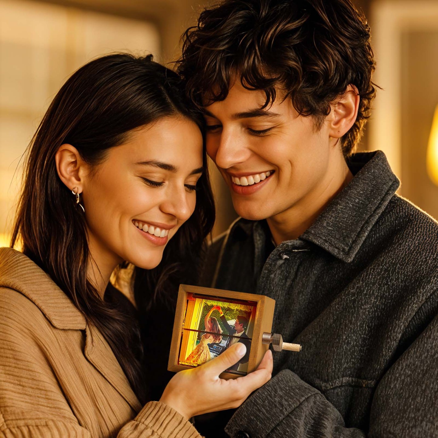 Custom Photo Flipbook Frame Animation Machine Mechanical Hand-cranked Photo Album with Light Unique Valentine's Day Gifts - soufeelau