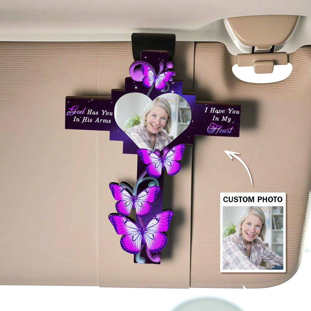 Custom Car Visor Clip In My Heart Forever Car Decoration Memorial Gift - soufeelau