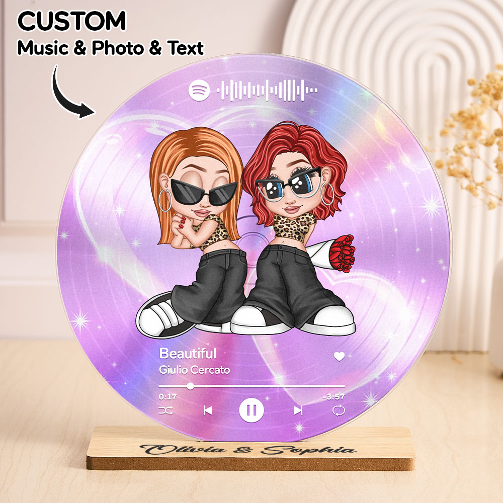 Y2K Couple Custom Vinyl Spotify Record Favorite Song Acrylic Plaque, Anniversary Birthday Gift for her Gift for him - soufeelau