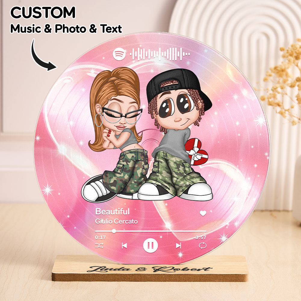 Y2K Couple Custom Vinyl Spotify Record Favorite Song Acrylic Plaque, Anniversary Birthday Gift for her Gift for him - soufeelau