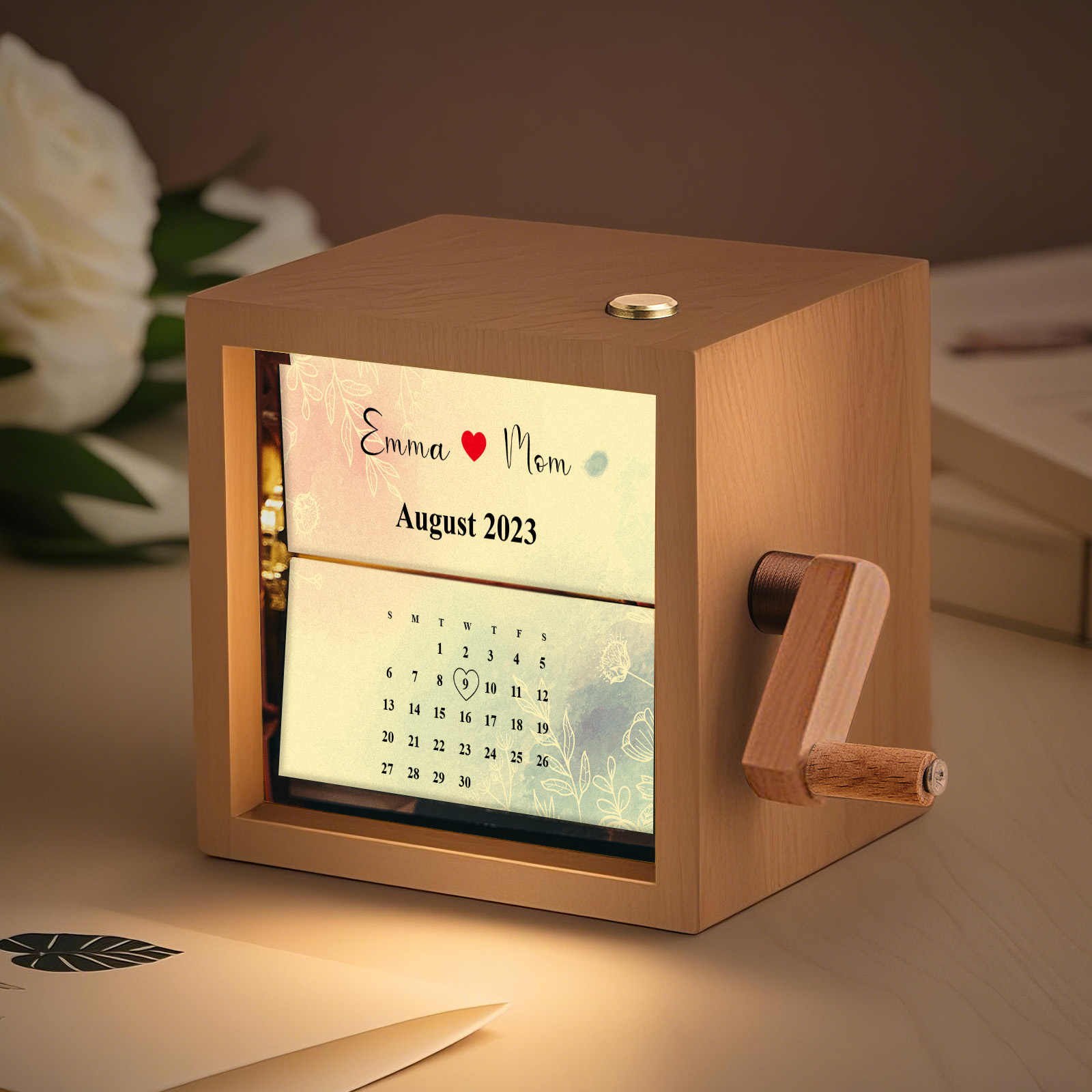 Custom Calendar Photo Flipbook Frame Animation Machine Mechanical Hand-cranked Flipbook Box Photo Album Mother's Day Gifts - soufeelau