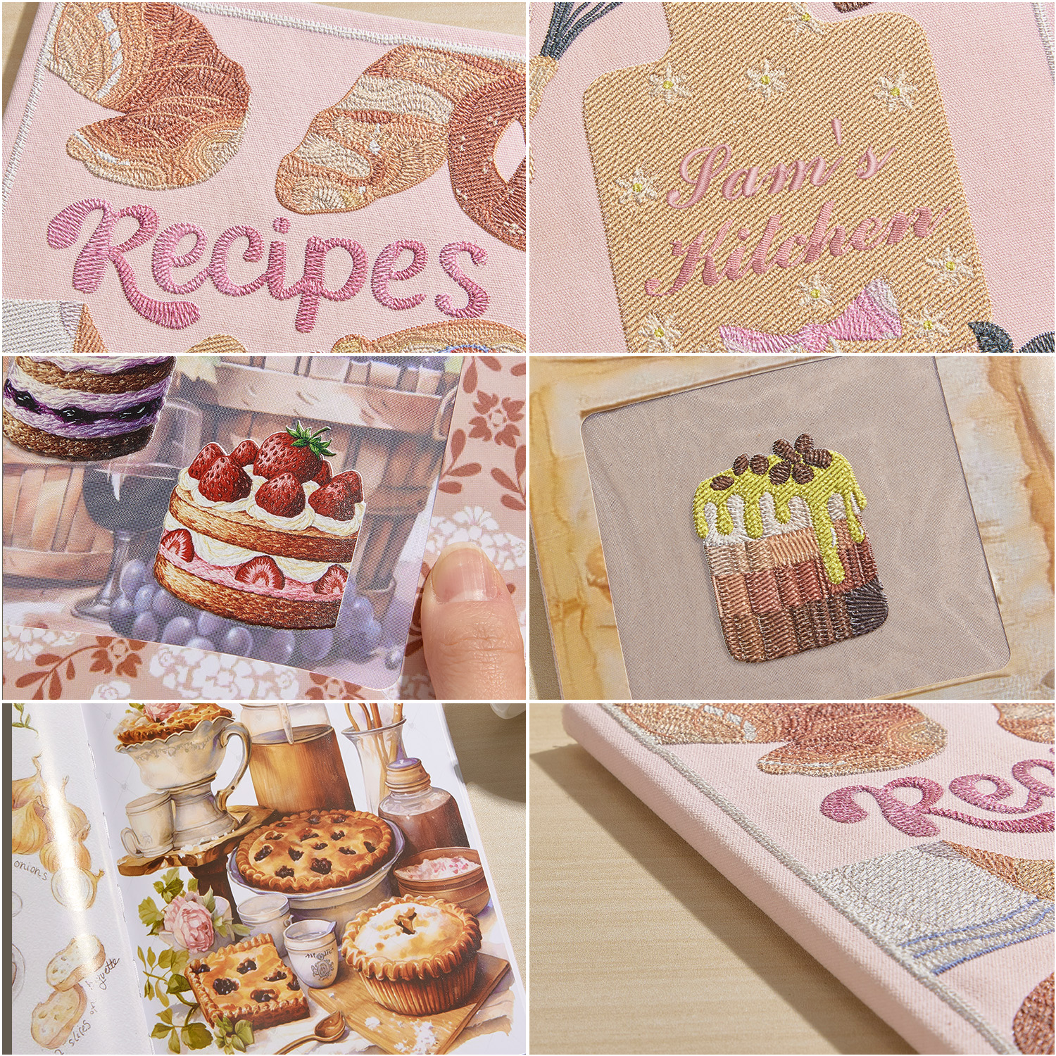 Custom Recipe Book Personalized Name Embroidered Notebook Gift for Cooking Enthusiast Gift for Wife for Mom - soufeelau