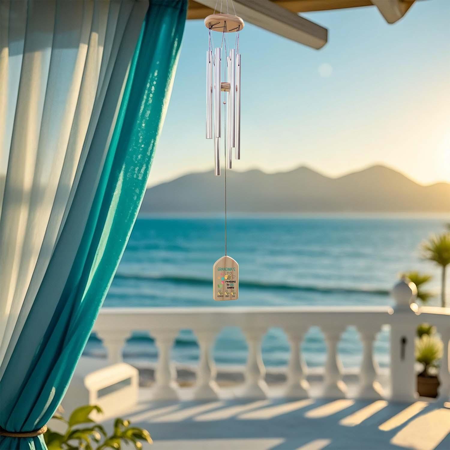 Personalized Wind Chimes Gift Nana Gift Chime Mother's Day Gift Custom Wind Chime Grandparents Day Gift - soufeelau