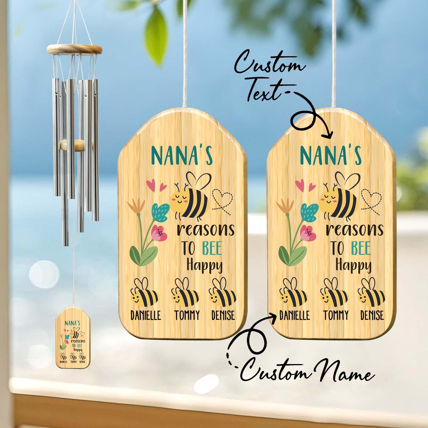 Personalized Wind Chimes Gift Nana Gift Chime Mother's Day Gift Custom Wind Chime Grandparents Day Gift - soufeelau