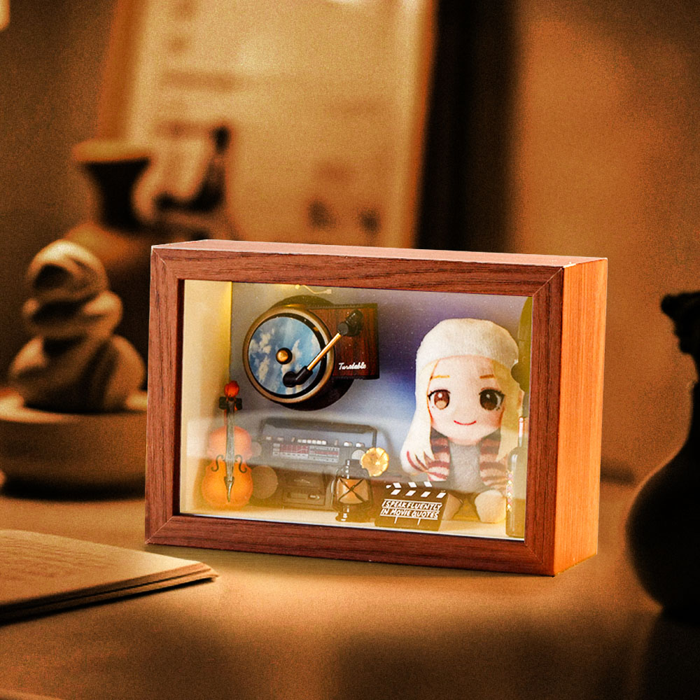 Custom Photo Plush Doll Pillow Music Box Personalized Music Player Mini Phonograph Gift for Her - soufeelau