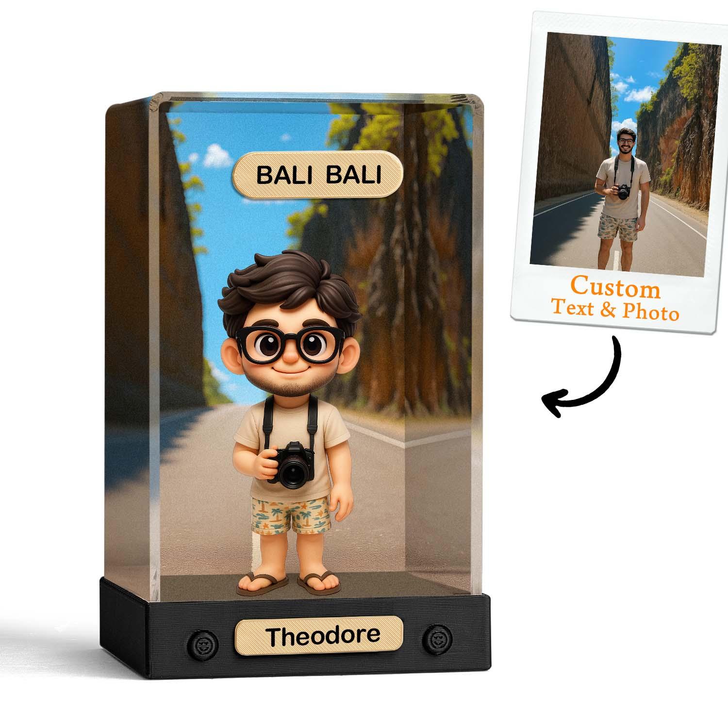 Custom 3D Action Figure Acrylic Box Decoration From Your Photo Personalized Background Toy Figure Custom Action Figure Gifts For Him/Her - soufeelau