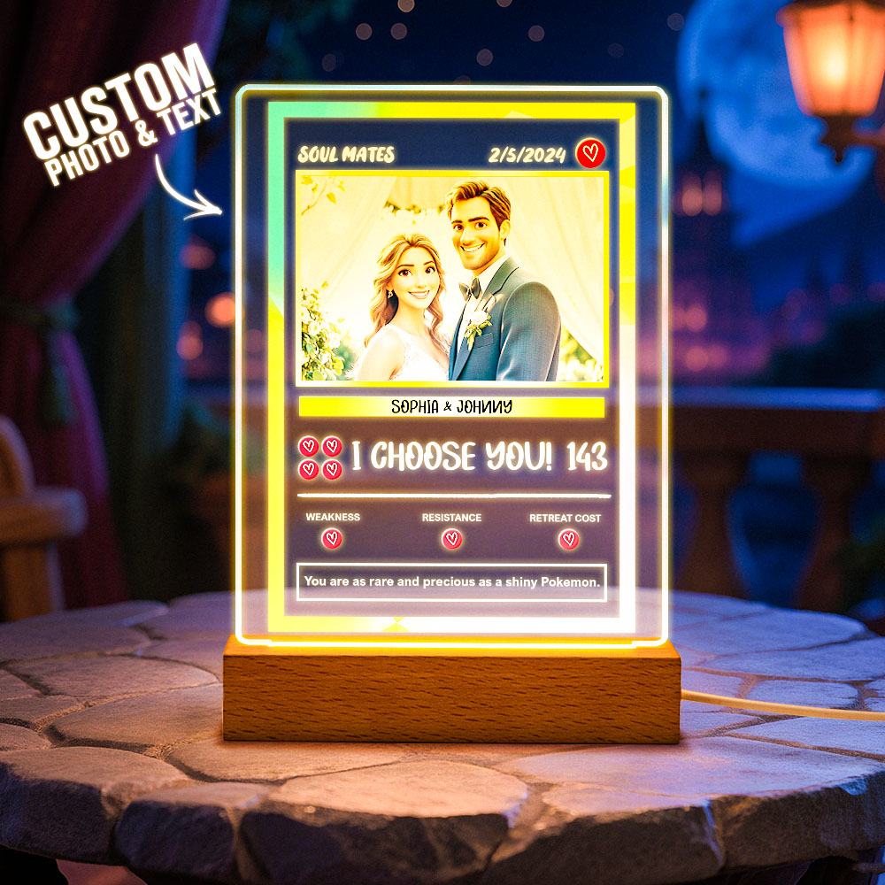 Personalized Cartoon Style Poke Card Night Light - soufeelau