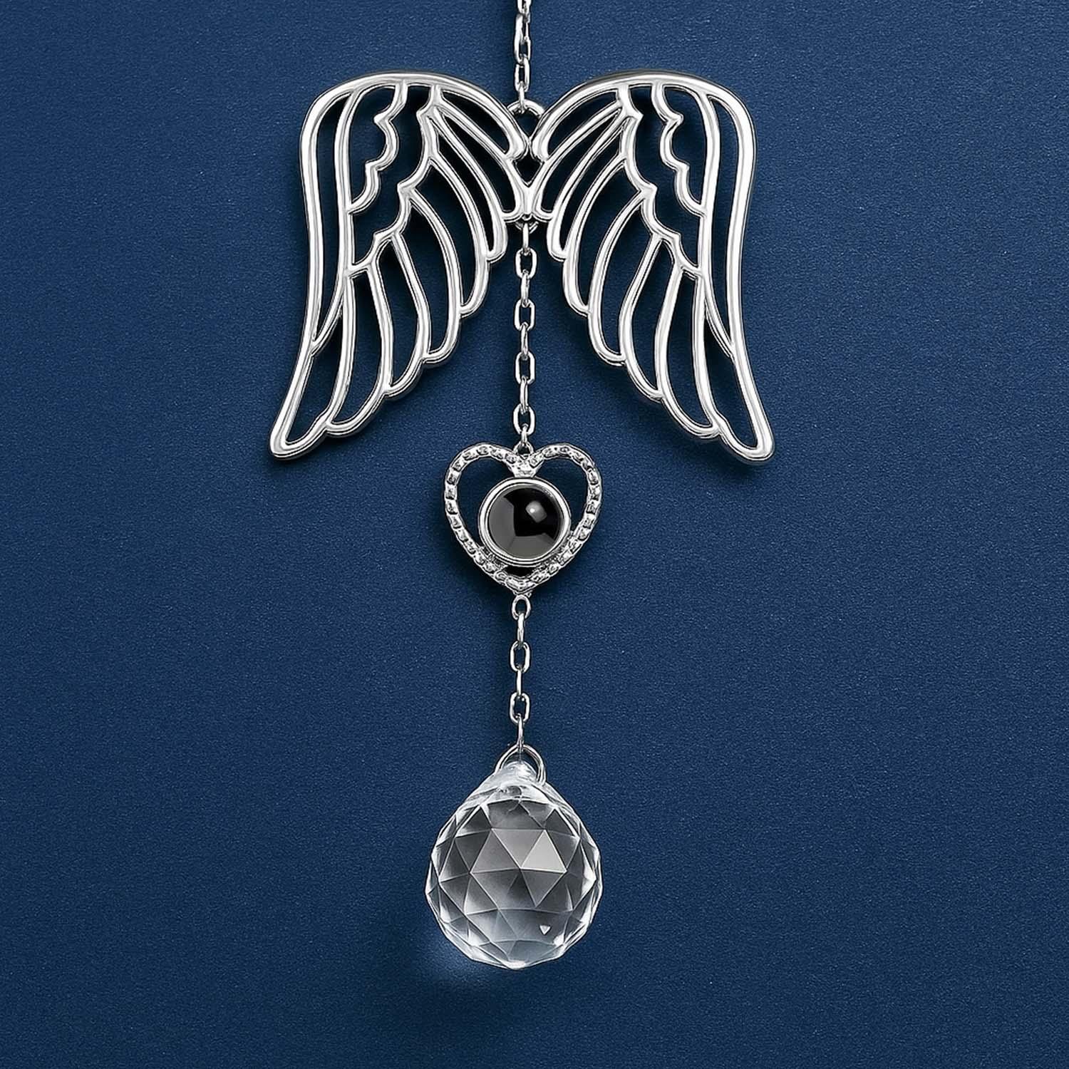 Personalized Guardian Angel Photo Sun Catcher Projection Car Ornaments Memorial Gift - soufeelau