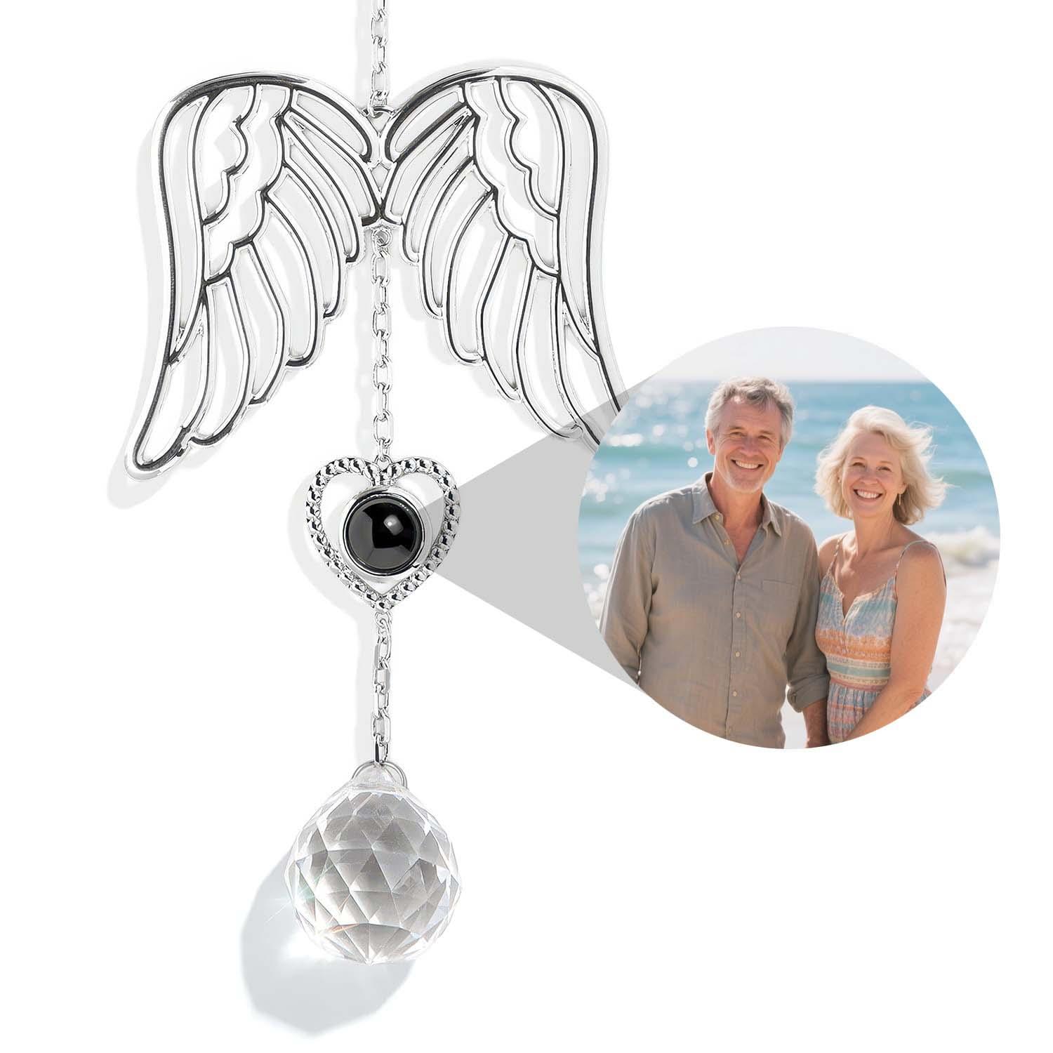 Personalized Guardian Angel Photo Sun Catcher Projection Car Ornaments Memorial Gift - soufeelau