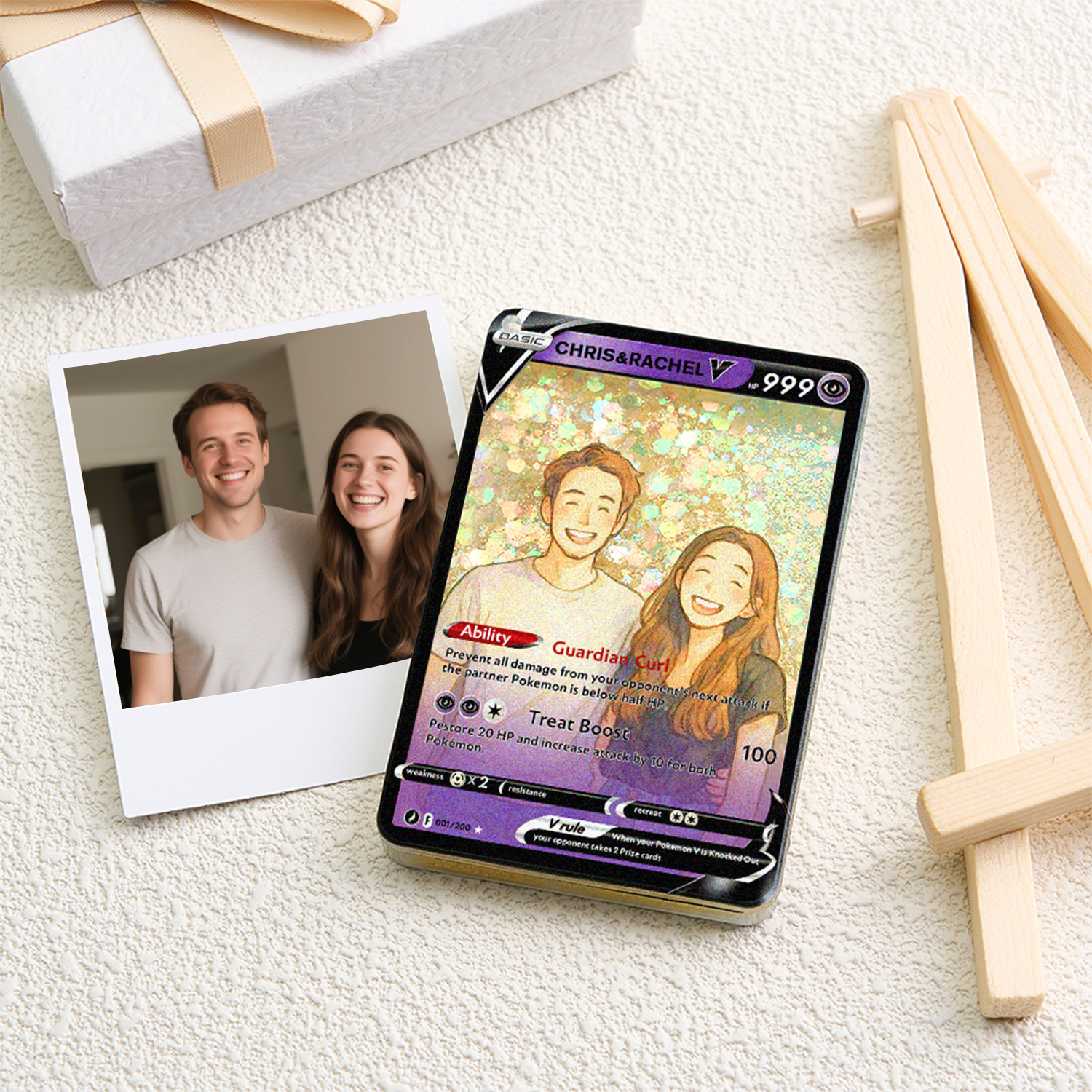 Custom Anime 3D Floating Sand V Pokecard Keychain For Couples - soufeelau