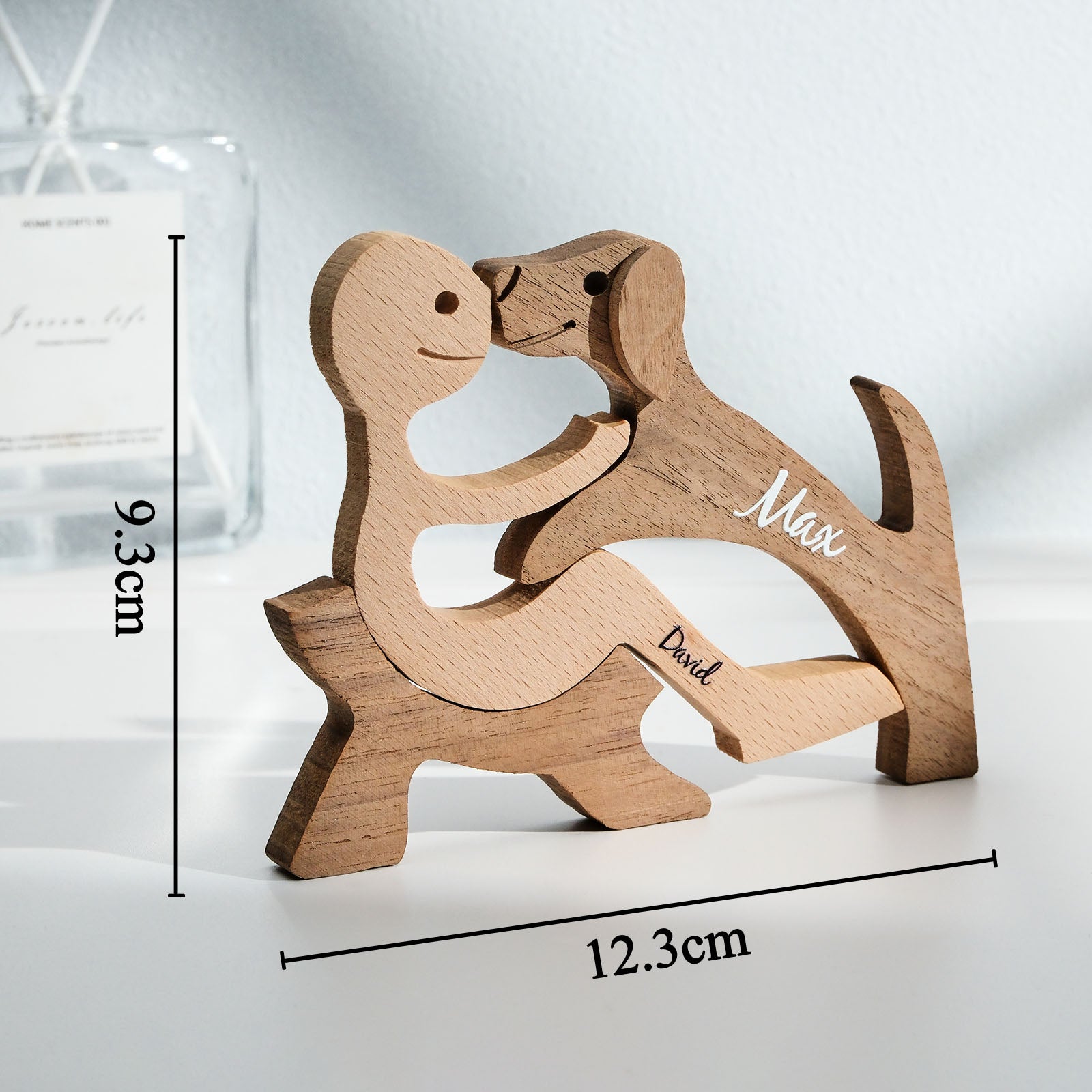 Custom Name Wooden Pet Carving Blocks Table Decor Gifts for Pet Lover - soufeelau