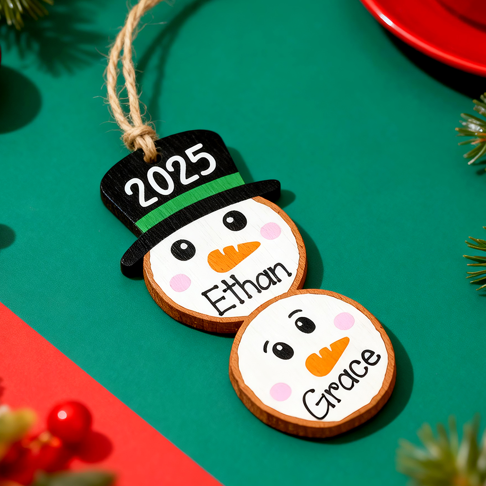 Custom Name Snowman Christmas Ornament 2025 Funny Family Ornament Gift Ideas - soufeelau