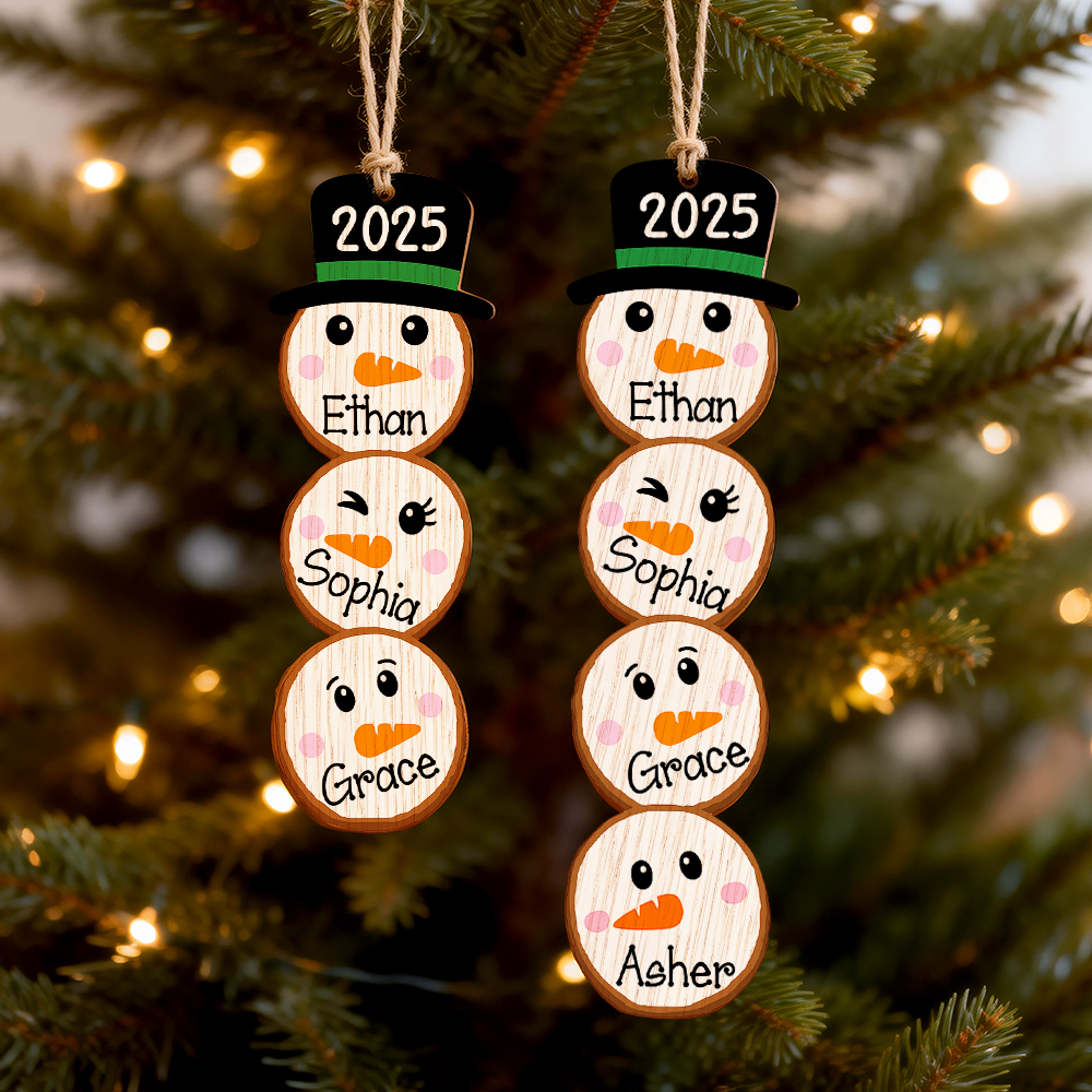 Custom Name Snowman Christmas Ornament 2025 Funny Family Ornament Gift Ideas - soufeelau