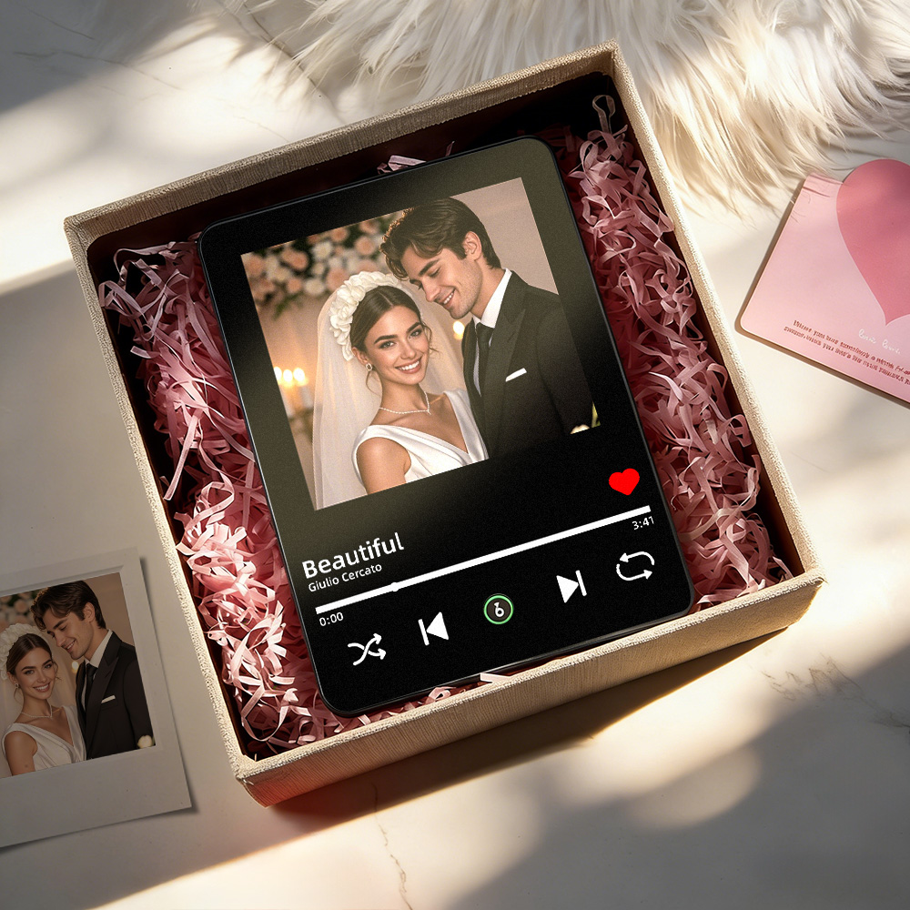 Custom Music Photo Frame That Plays Songs Personalized Music Gifts Spotify Song Plaque with Picture Anniversary Gift for Lover - soufeelau