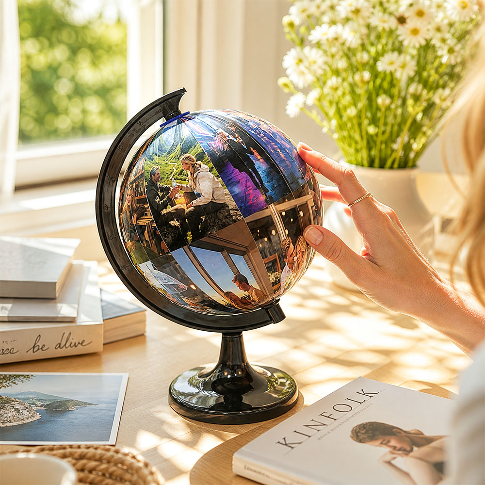 Personalized Photo Globe DIY Set, Custom Photo Memory Globe, Unique Family Keepsake & Anniversary Gift - soufeelau