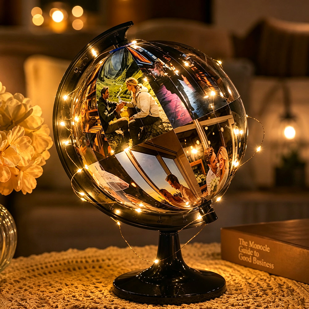 Personalized Photo Globe DIY Set, Custom Photo Memory Globe, Unique Family Keepsake & Anniversary Gift - soufeelau