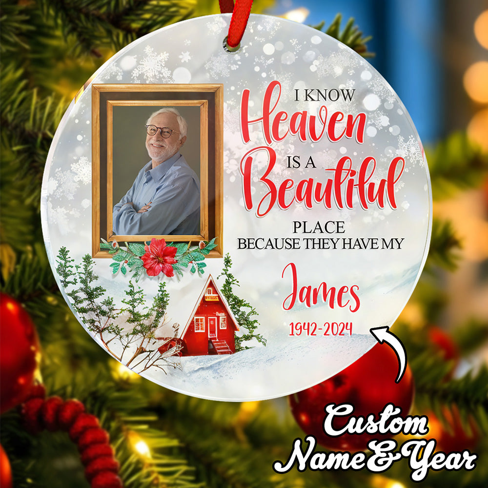 Personalized Memorial Ornament Christmas Photo Ornament for Christmas Gift - soufeelau