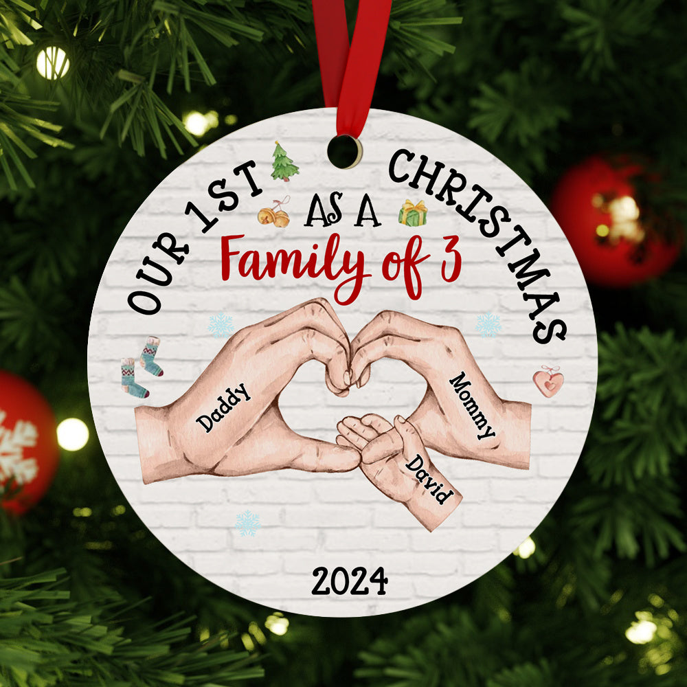 Personalized Baby's First Christmas As A Family Ornament Christmas Tree Decoration for Christmas Gifts - soufeelau