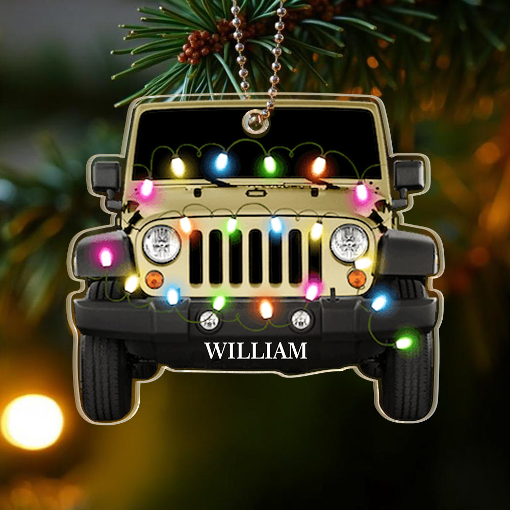 Personalized Car Ornament with Name Acrylic Christmas Ornament for Christmas Gift - soufeelau