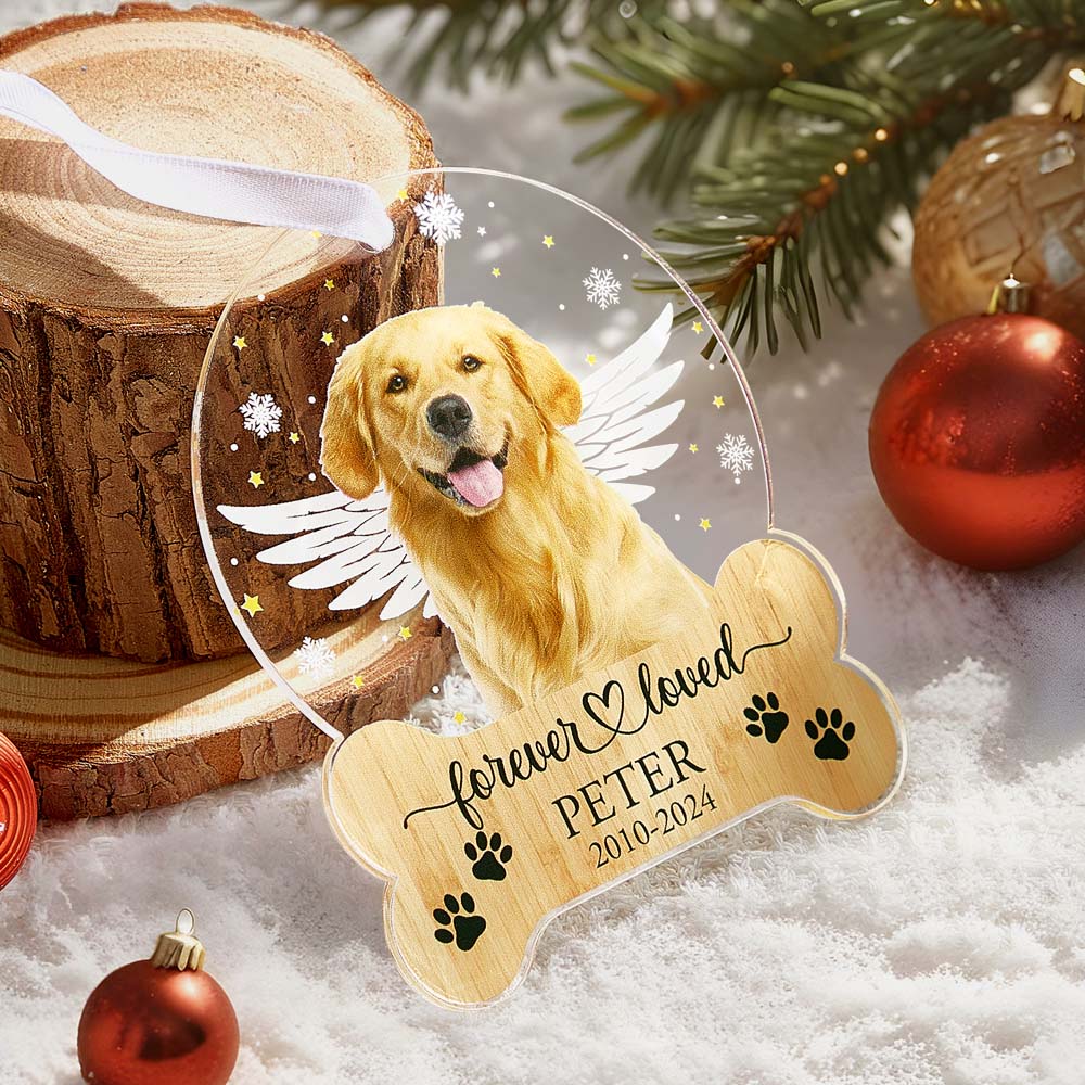 Personalized Pet Memorial Ornament Dog Christmas Ornaments Pet Loss Keepsake Gift for Pet Lovers - soufeelau