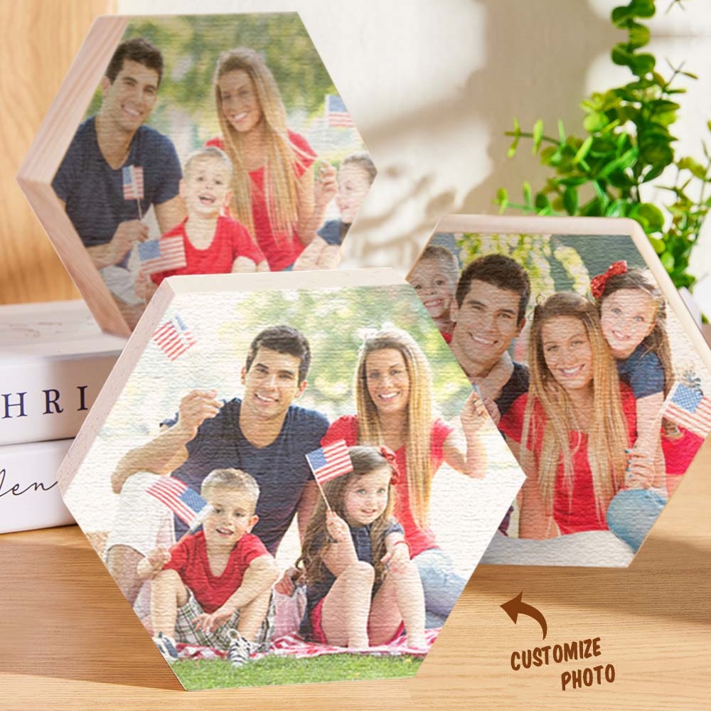 Custom Photo Ornament Hexagon Gallery Wall Photo Wood Gifts