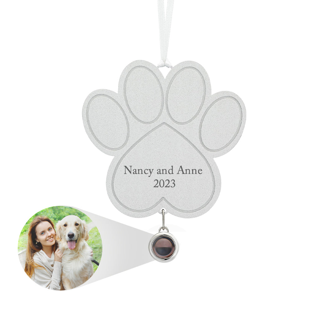 Custom Projection Ornament Personalized Photo Paw Ornament Gifts for Pet Lovers - soufeelau