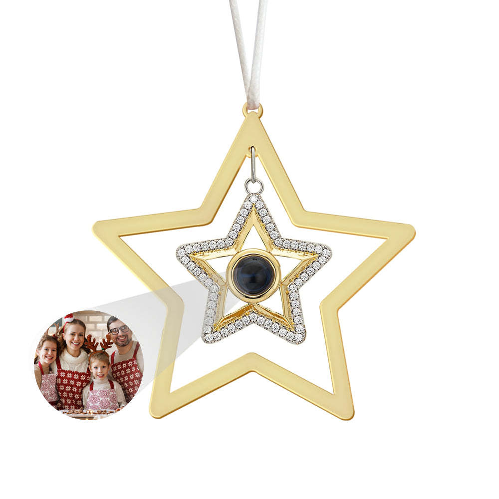 Personalized Projection Ornament Custom Photo Star Ornament for Christmas Gifts - soufeelau