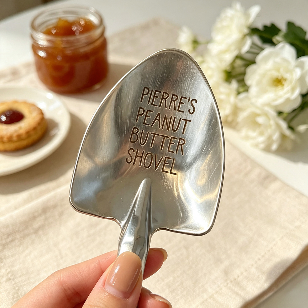 Personalized Shovel Ice Cream Spoon – Custom Engraved Dessert Spoon with Name, Gift for Family & Friends - soufeelau