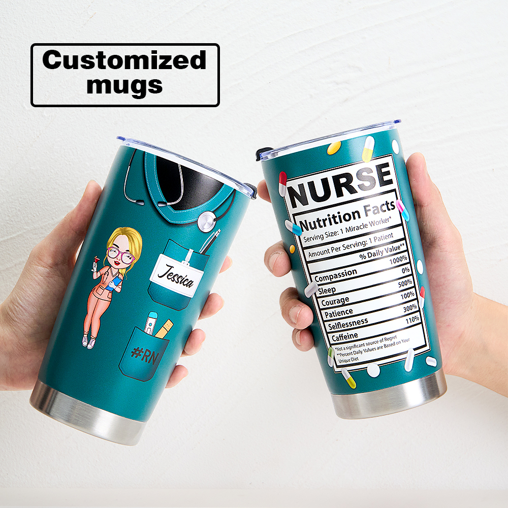 Custom Text and Accessories Tumbler Cup Medical Gift for Nurse