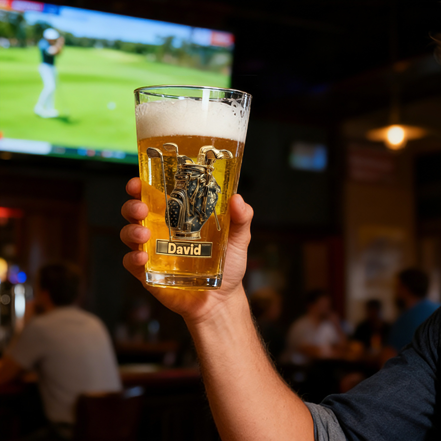 Custom Name Golf Beer Glass Engraved Cups Gifts for Golf Enthusiasts - soufeelau