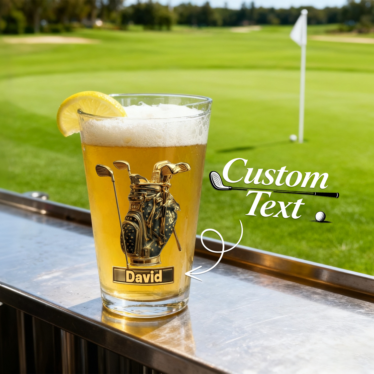 Custom Name Golf Beer Glass Engraved Cups Gifts for Golf Enthusiasts - soufeelau