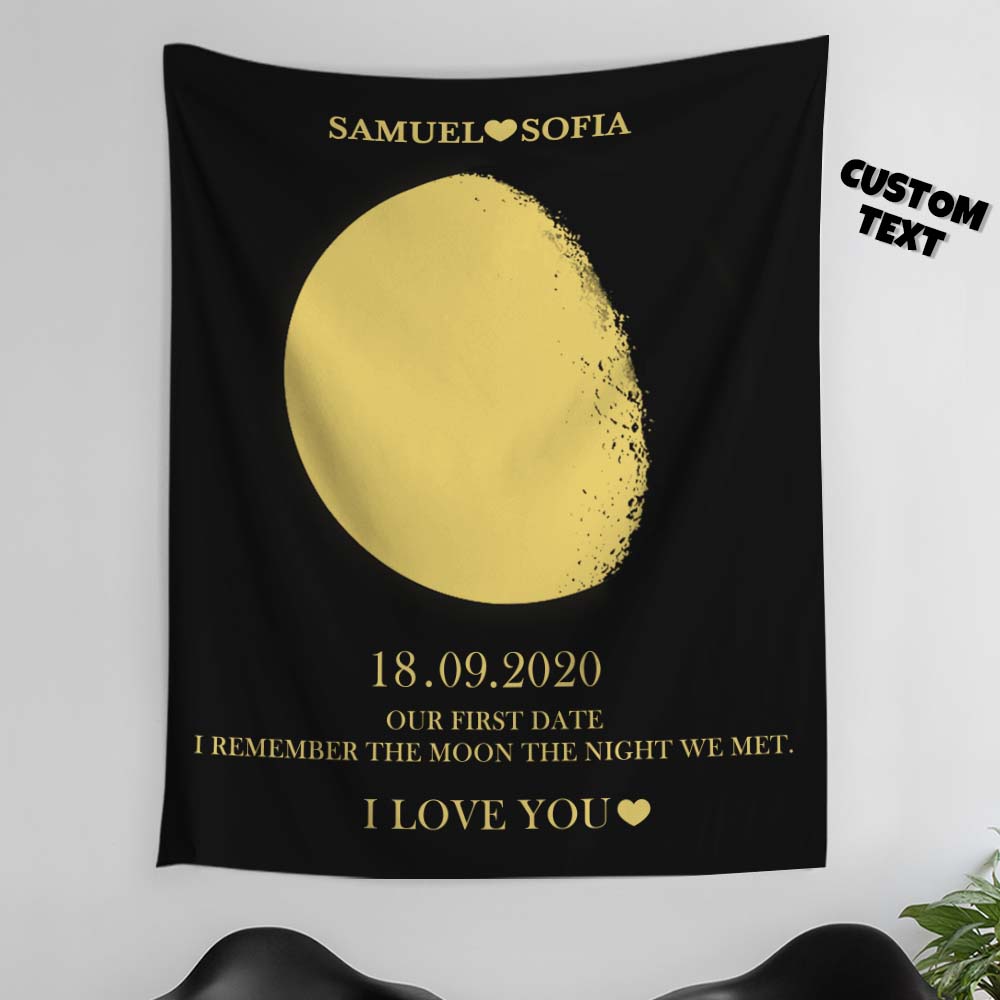 Personalized Moon Phase Tapestry Gifts for Her Home Wall Decor - soufeelau
