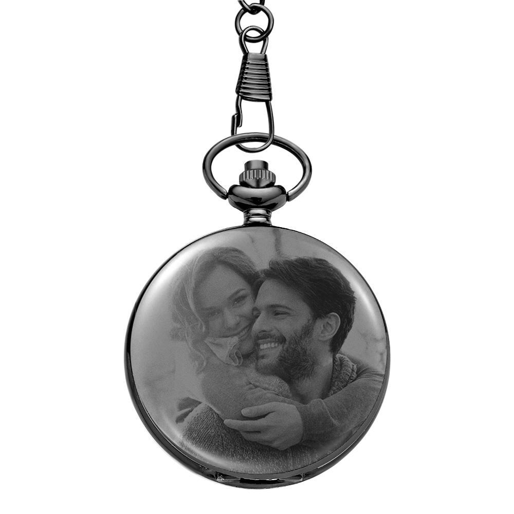 Scannable Custom Spotify Code Pocket Watch Engraved Photo Anniversary Personalised Gift - soufeelau