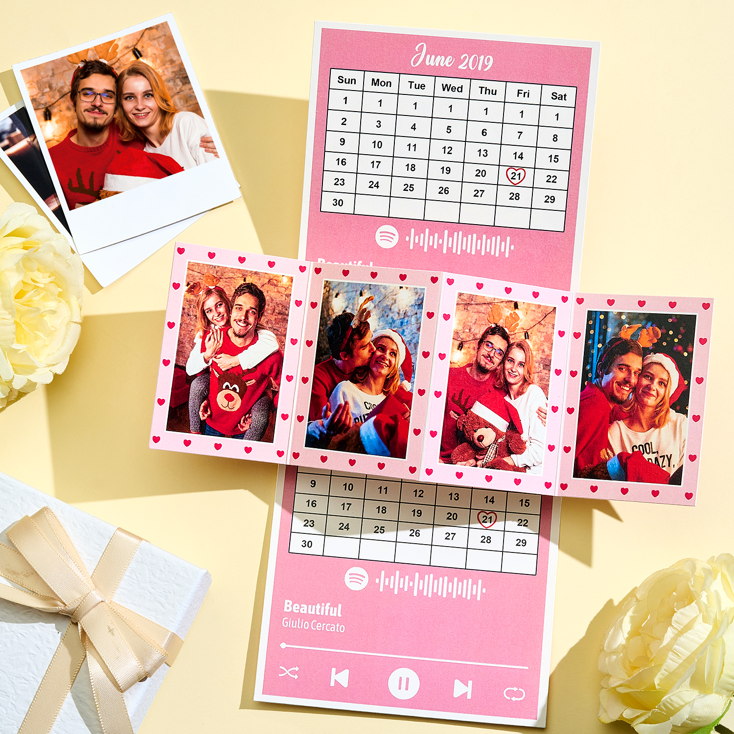 Custom Photo Album Calendar Greeting Cards Spotify Code Greeting Cards - soufeelau
