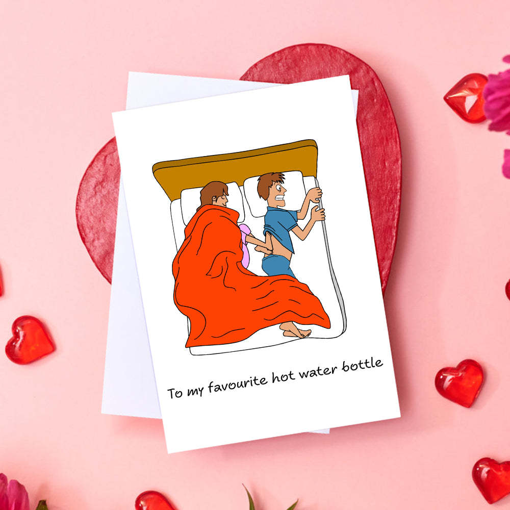 Funny Valentine's Day Greeting Card for Boyfriend Husband Cold Feet in Bed Cheeky Cute Card - soufeelau