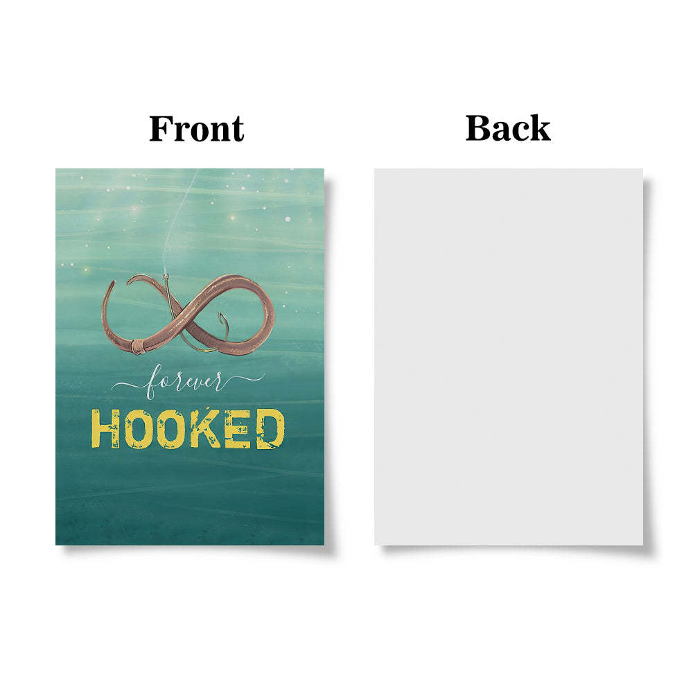 Hooked on You Funny Unique Fish Valentine's Day Greeting Card - soufeelau