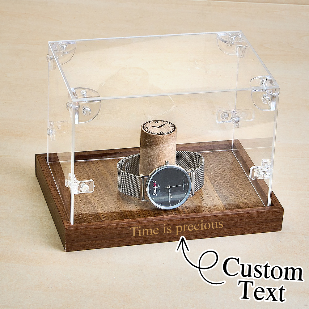 Custom Watch Box Engraved Watch Display Box Watch Holder DIY Assembly Packaging Box Gift For Him Anniversary Gift - soufeelau