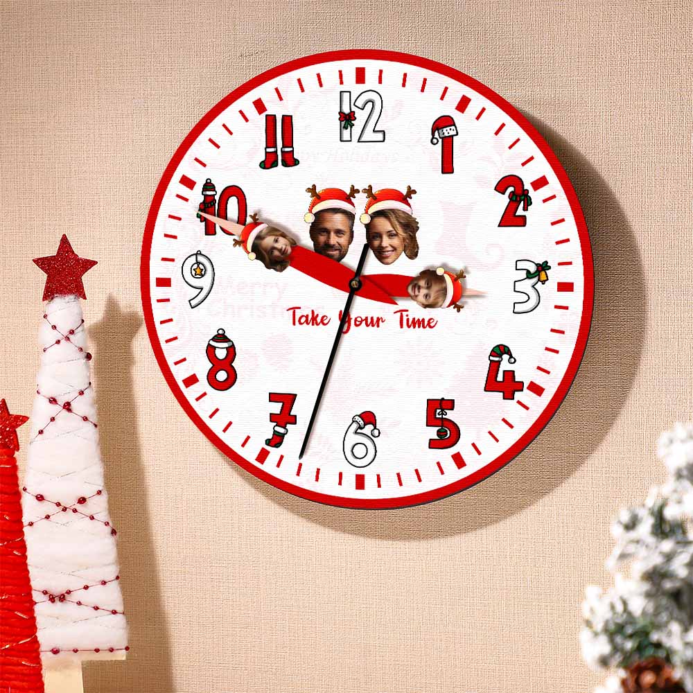 Custom Family Face Clock Christmas Gifts - soufeelau