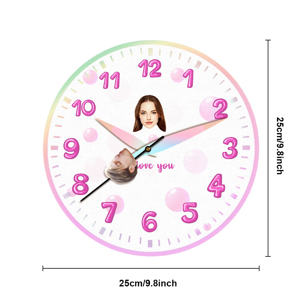 Custom Face Clock Kiss My Girl All the Time Personalized Text - soufeelau